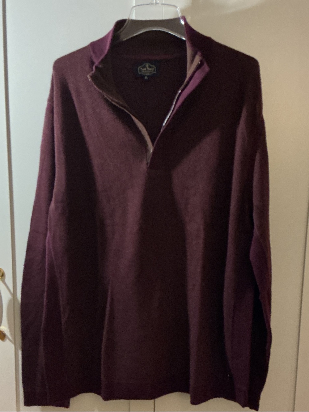 Nat Nast Men's Zip-Neck Sweater in Deep Burgundy